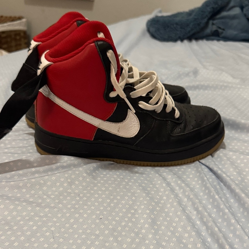 Nike Red and Black High-Top Sneakers